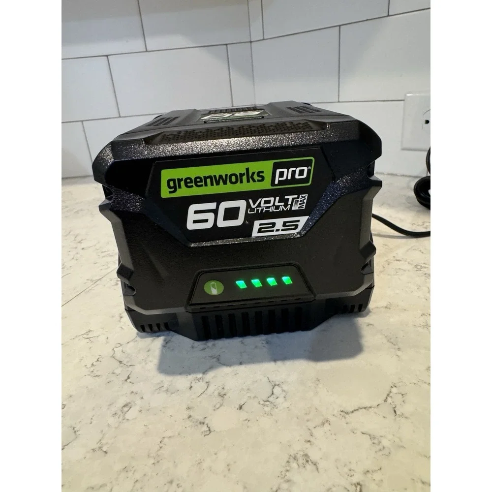 Greenworks Pro 60v Lithium Li-Ion 2.5 Battery  & Charger.  Charges FULL